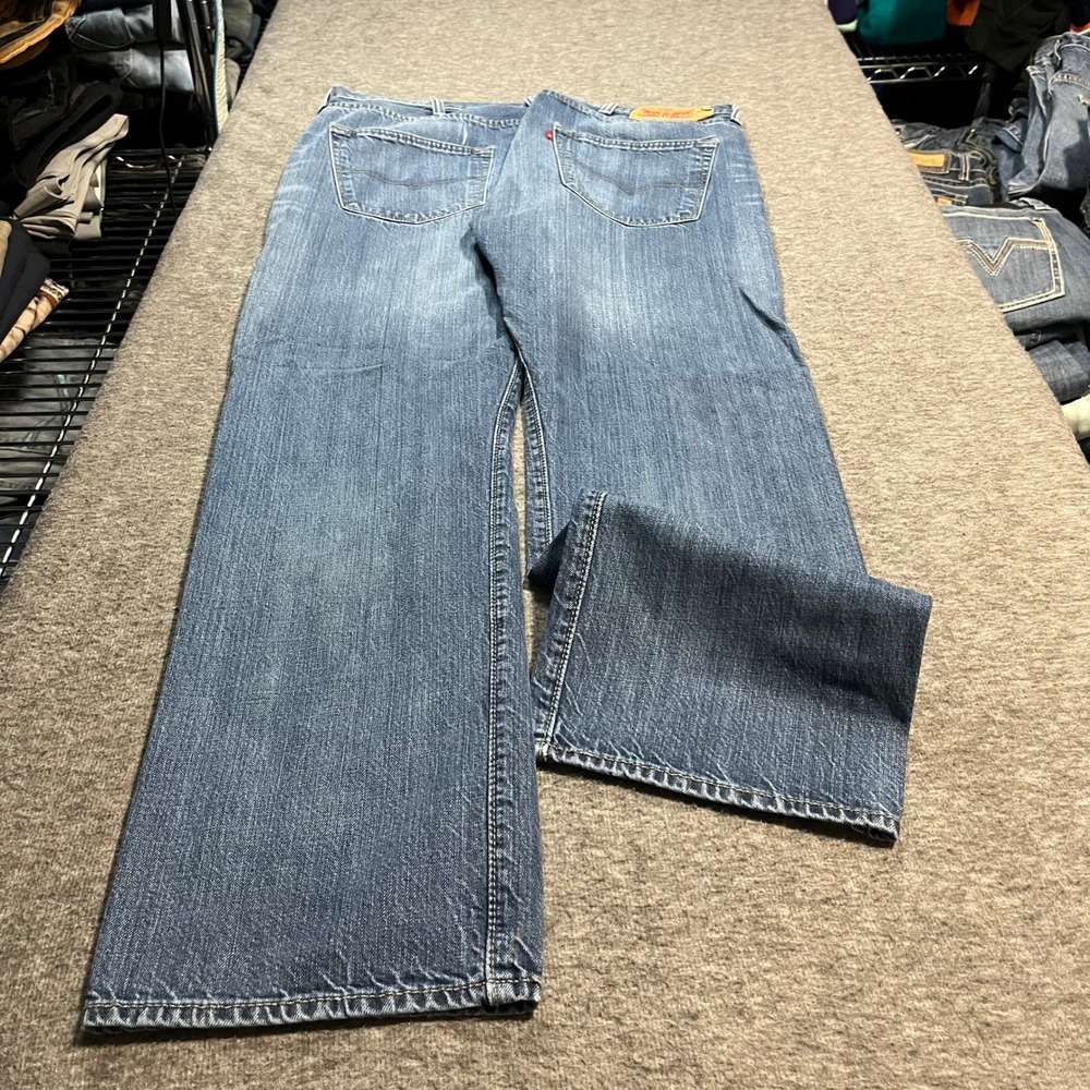 Levis 501 Original Fit Blue Denim Jeans Mens W38 L32 Straight Leg 00501-1589